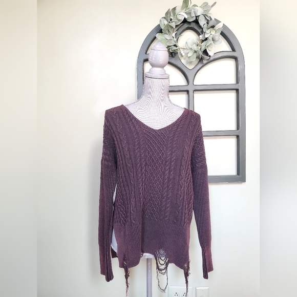 NEW Cotton distressed boho sweater - Picture 1 of 5
